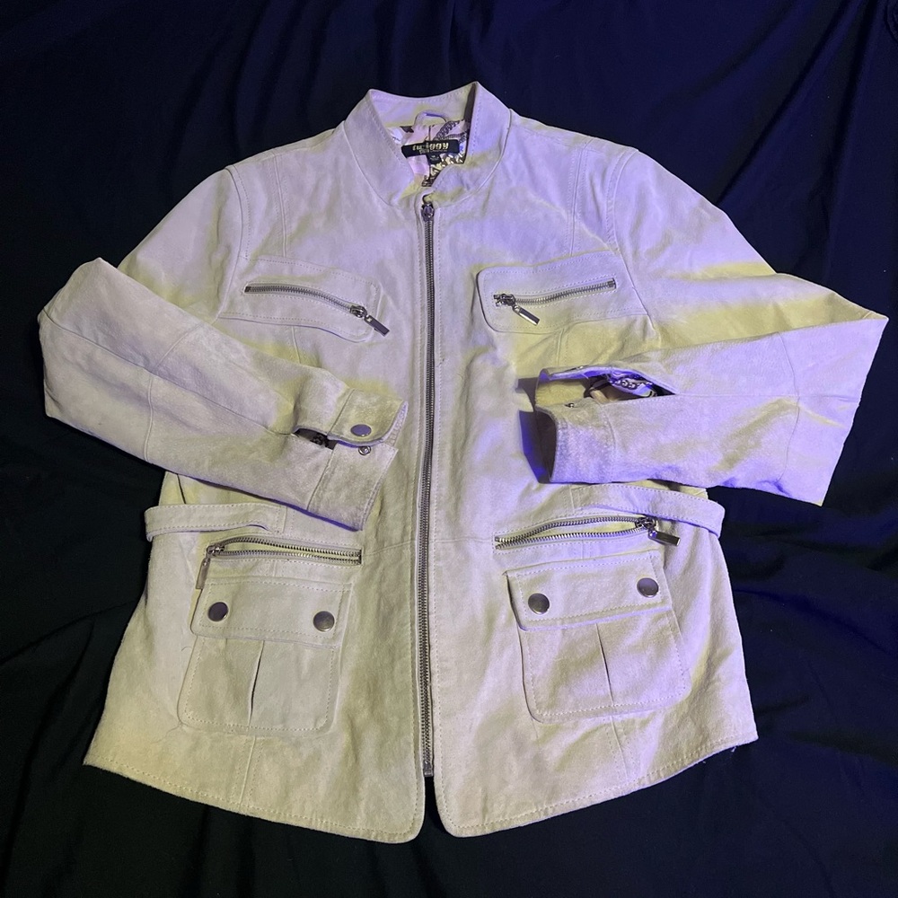 Heavy genuine leaver jacket, cute interior, twiggy london
